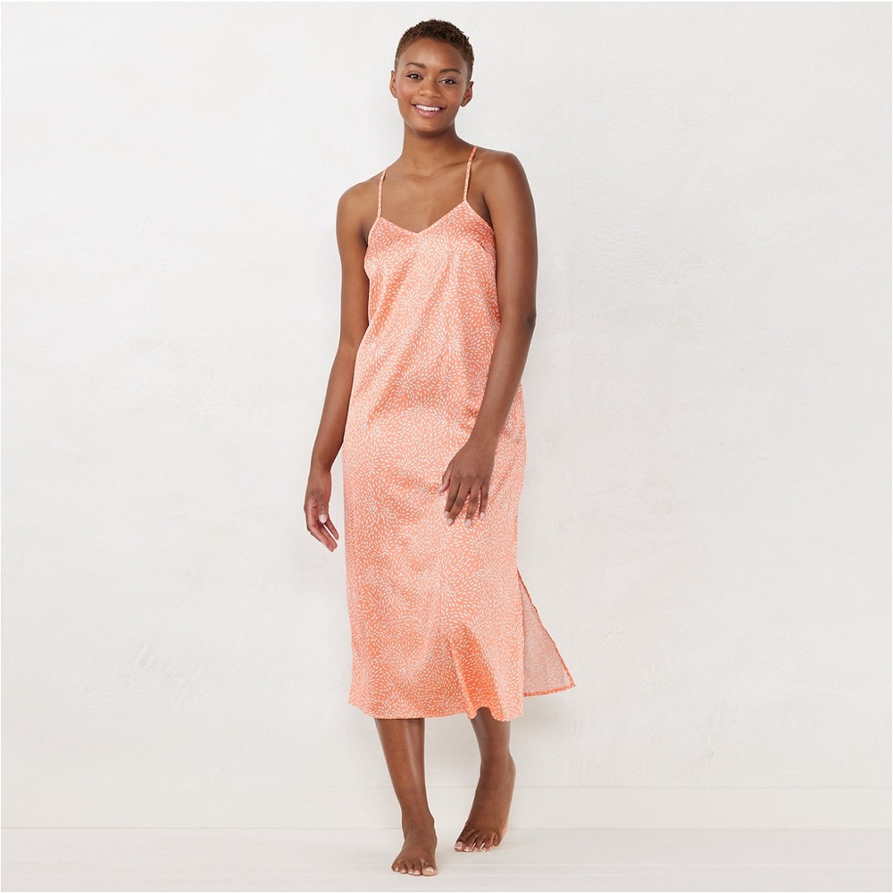 Lauren Conrad Satin Midi chemise size M